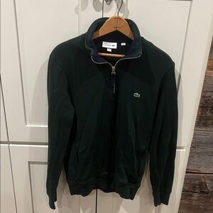 Men’s Lacoste 1/4 Zip Green Pullover Sweatshirt Size 4 (M)